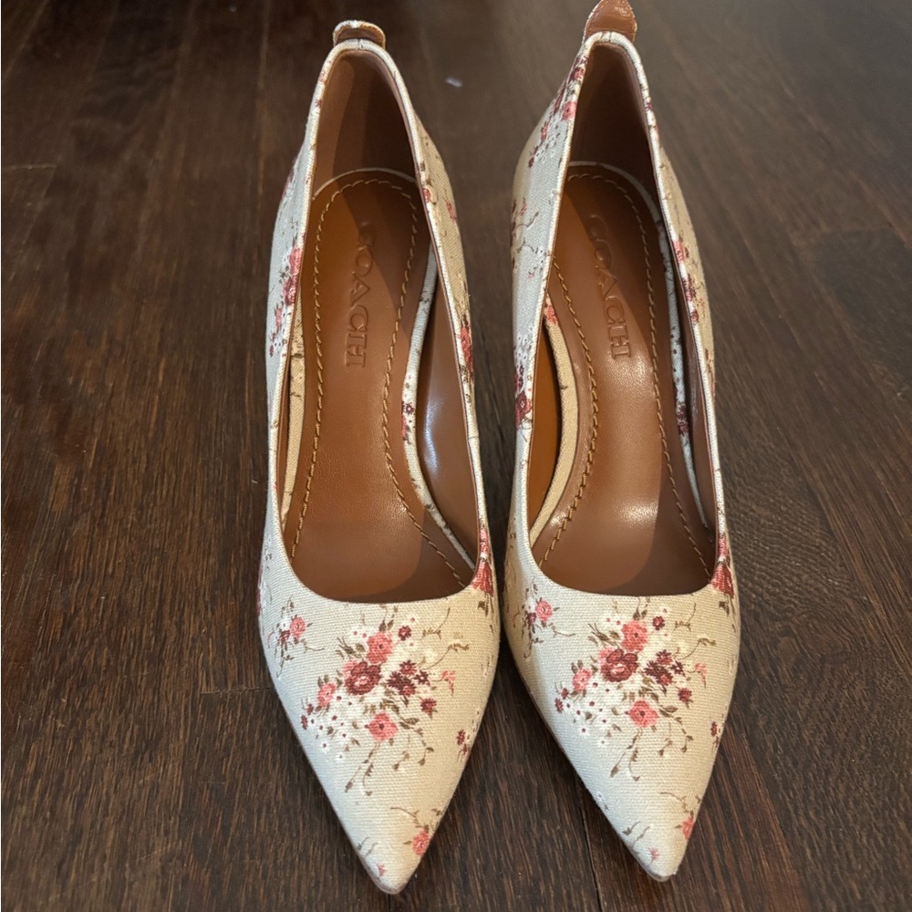 Coach Floral Cream Heels